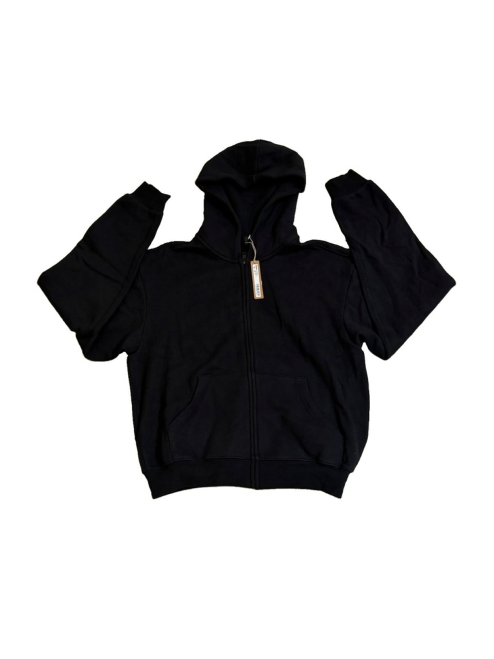 SKIMS COTTON FLEECE ZIP UP HOODIE WOMENS BLACK COLOR SIZE SMALL